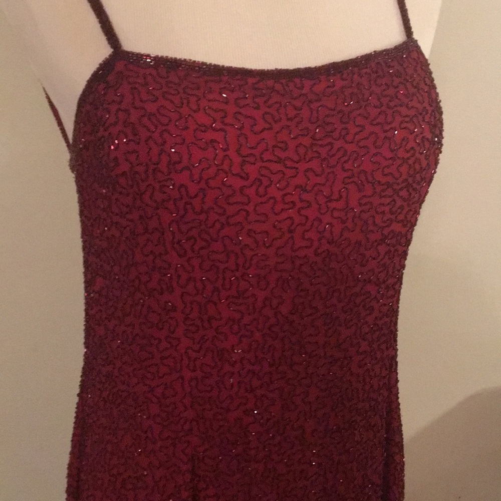 Red beaded gown